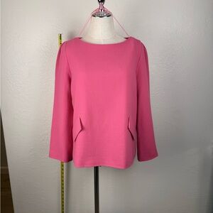 JANE ATELIER (Goat) Pink 100% Wool Crepe Blouse/Royal Favorite/US 8
